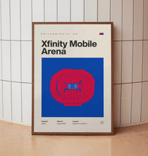 Philadelphia 76ers Poster, Sixers Xfinity Mobile Arena Print, Mid Century Modern Basket-RSQ33X