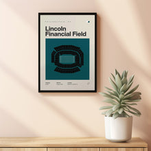 Philadelphia Eagles Poster, Lincoln Financial Field Stadium Print, Mid Century Modern F-WVGPD1
