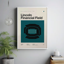 Philadelphia Eagles Poster, Lincoln Financial Field Stadium Print, Mid Century Modern F-WVGPD1