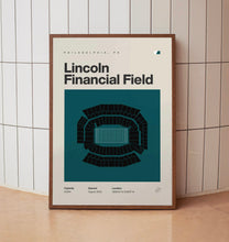 Philadelphia Eagles Poster, Lincoln Financial Field Stadium Print, Mid Century Modern F-WVGPD1