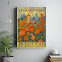 Philadelphia Flower Market Poster, Wall Decor, United States Floral Illustration, Botanical Gallery Wall Art, Gift For Friend, Travel Poster (2)