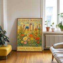 Philadelphia Flower Market Poster, Wall Decor, United States Floral Illustration, Botanical Gallery Wall Art, Gift For Friend, Travel Poster