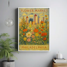 Philadelphia Flower Market Poster, Wall Decor, United States Floral Illustration, Botanical Gallery Wall Art, Gift For Friend, Travel Poster