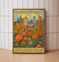 Philadelphia Flower Market Poster, Wall Decor, United States Floral Illustration, Botanical Gallery Wall Art, Gift For Friend, Travel Poster (2)