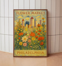 Philadelphia Flower Market Poster, Wall Decor, United States Floral Illustration, Botanical Gallery Wall Art, Gift For Friend, Travel Poster