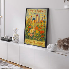 Philadelphia Flower Market Poster, Wall Decor, United States Floral Illustration, Botanical Gallery Wall Art, Gift For Friend, Travel Poster