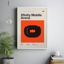 Philadelphia Flyers Poster, Xfinity Mobile Arena Print, Mid Century Modern Hockey Poste-OAZB1V