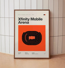 Philadelphia Flyers Poster, Xfinity Mobile Arena Print, Mid Century Modern Hockey Poste-OAZB1V
