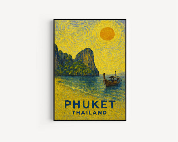 Phuket Poster Print, Phuket Travel Poster, Phuket Van Gogh Style Wall Art, Phuket, Thailand