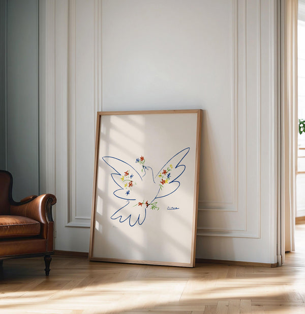 Picasso - Peace and Freedom, Picasso Dove Exhibition poster, Picasso Exhibition Line Art Poster, Minimalist Line Drawing, Gift print 1879760660