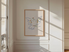 Picasso - Peace and Freedom, Picasso Dove Exhibition poster, Picasso Exhibition Line Art Poster, Minimalist Line Drawing, Gift print 1879760660