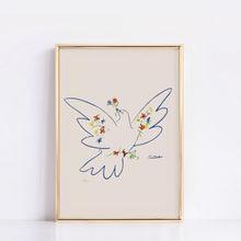 Picasso - Peace and Freedom, Picasso Dove Exhibition poster, Picasso Exhibition Line Art Poster, Minimalist Line Drawing, Gift print 1879760660