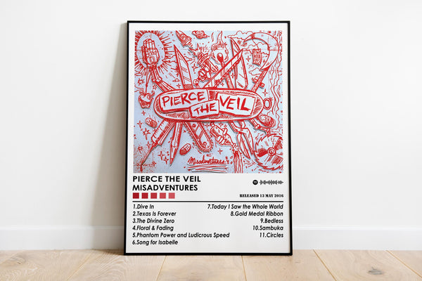 Pierce The Veil Poster Print  Misadventures Poster  Music Poster  Album Cover Poster  Wall Decor  Music Gift  Room Decor 1820491732