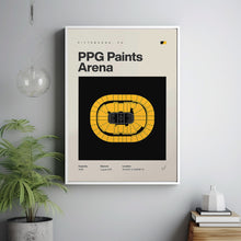 Pittsburgh Penguins Poster, PPG Paints Arena Stadium Print, Mid Century Modern Hockey P-A6BBLD