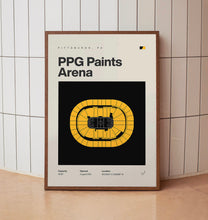 Pittsburgh Penguins Poster, PPG Paints Arena Stadium Print, Mid Century Modern Hockey P-A6BBLD