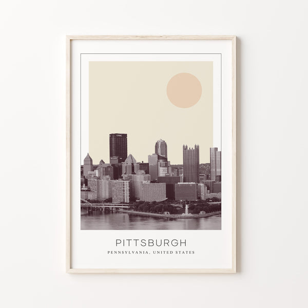 Pittsburgh Poster Print, Pittsburgh Travel Poster, Pittsburgh Minimalistic Wall Art, Pittsburgh, Pennsylvania, United States 1882439629