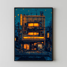 Pixel Art of a Traditional Japanese Workshop – Vintage Building Poster