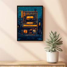Pixel Art of a Traditional Japanese Workshop – Vintage Building Poster