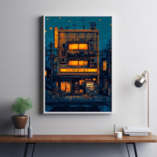 Pixel Art of a Traditional Japanese Workshop – Vintage Building Poster