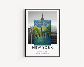 Plitvice Lakes National Park Poster, Croatia Travel Print, Nature Art, Wall Decor, Dubrovnik, Zagreb, Painting, Hiking, Split, Travel Poster