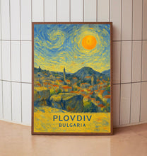 Plovdiv Poster Print, Plovdiv Travel Poster, Plovdiv Van Gogh Style Wall Art, Plovdiv, Bulgaria