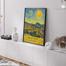 Plovdiv Poster Print, Plovdiv Travel Poster, Plovdiv Van Gogh Style Wall Art, Plovdiv, Bulgaria