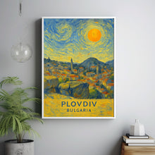Plovdiv Poster Print, Plovdiv Travel Poster, Plovdiv Van Gogh Style Wall Art, Plovdiv, Bulgaria