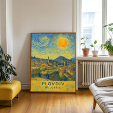 Plovdiv Poster Print, Plovdiv Travel Poster, Plovdiv Van Gogh Style Wall Art, Plovdiv, Bulgaria