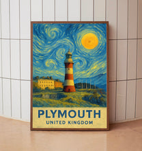Plymouth Poster Print, Plymouth Travel Poster, Plymouth Van Gogh Style Wall Art, Plymouth, United Kingdom