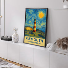 Plymouth Poster Print, Plymouth Travel Poster, Plymouth Van Gogh Style Wall Art, Plymouth, United Kingdom