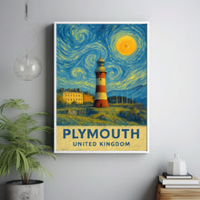 Plymouth Poster Print, Plymouth Travel Poster, Plymouth Van Gogh Style Wall Art, Plymouth, United Kingdom
