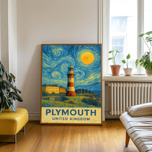 Plymouth Poster Print, Plymouth Travel Poster, Plymouth Van Gogh Style Wall Art, Plymouth, United Kingdom