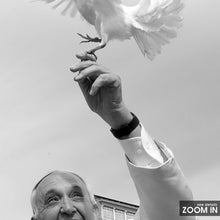 Pope Francis & The Dove of Peace Print, Black and White Wall Art, Catholic Wall Art, Photography Prints, Museum Quality Photo Art Print 1906632121