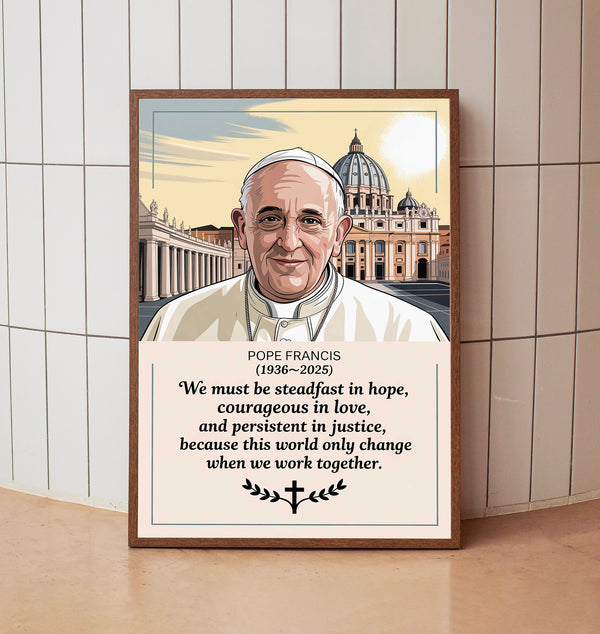 Pope Francis, Birthday Gifts, Wall Art, Catholic Art, Wall Art, Pope Francis Peace