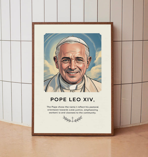 Pope Leo XIV Portrait Art, Birthday Gifts, Wall Art, Family Gifts, Catholic Art, Catholic Wall Art