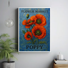Poppy Flower Market Art Print, Poppy Wall Art, Botanical Pastel Artwork, Floral Home Decor, Nature-Inspired Print, C31-342
