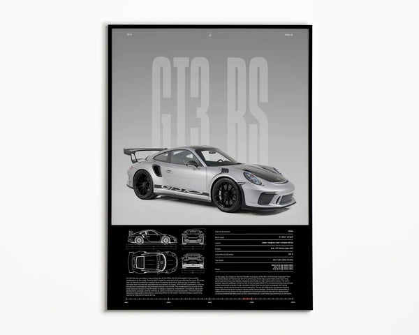 Porsche 911 GT3 RS Poster _ 991.2 _ Physical Print _ Hyper Car Poster _ Super Car Print _ Art Print _ Poster _ Home Decor _ Wall Decor