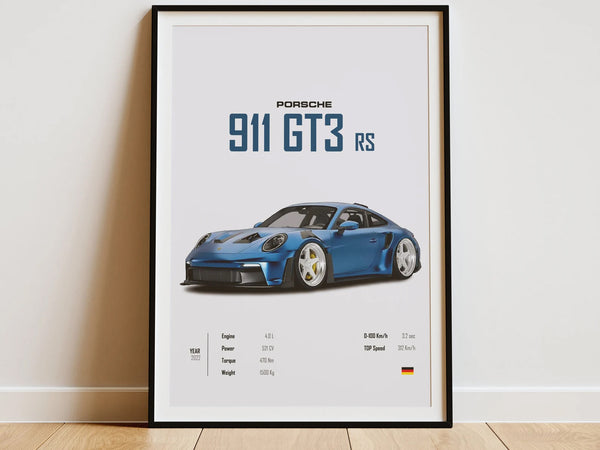 Porsche 911 GT3 RS Poster, Porsche 992 GT3 RS Print, Car Print, Car Wall Art, Car Poster, Boys Room Decor - Race Car Poster