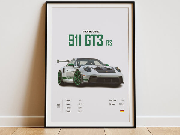 Porsche 911 GT3 RS Poster, Porsche 992 GT3 RS Print, Car Print, Car Wall Art, Car Poster, Boys Room Decor - Race Car Poster 1
