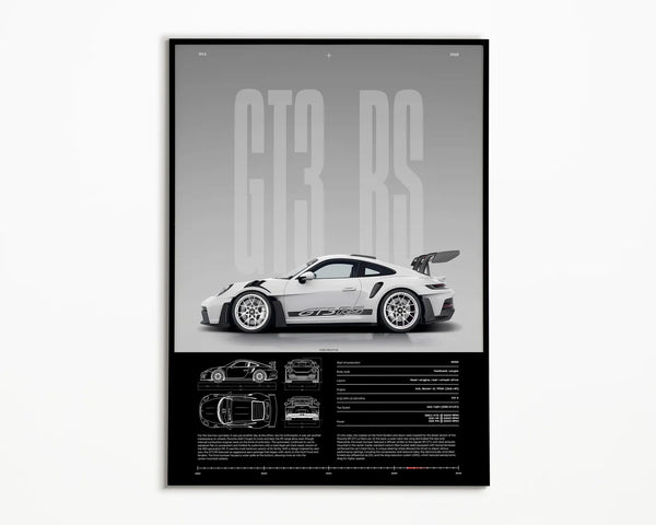Porsche 911 GT3 RS Print _ 992 _ Car Print _ Hyper Car Poster _ Super Car Print _ Art Print _ Car Poster _ Home Decor _ Wall Decor