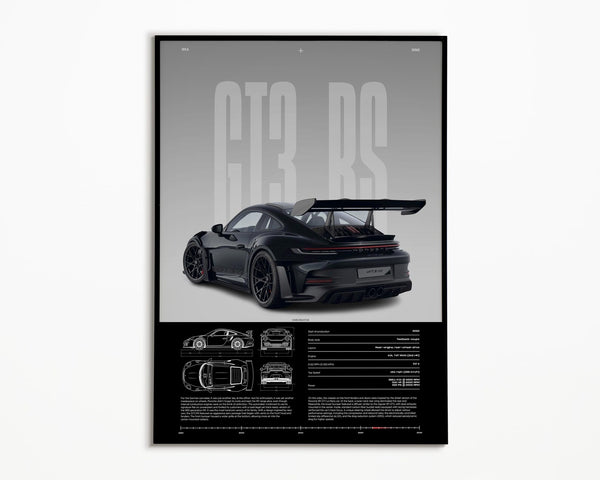 Porsche 911 GT3 RS Print _ 992 _ Car Print _ Hyper Car Poster _ Super Car Print _ Art Print _ Car Poster _ Home Decor _ Wall Decor