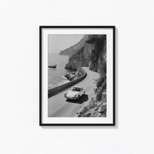 Porsche 911 Print, Amalfi Coast Italy, Porsche Black and White Wall Art, Vintage Print, Photography Prints, Museum Quality Photo Print 4333424584