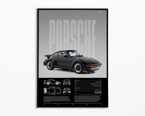 Porsche 911 Turbo 930 Slantnose Print _ Flachbau _ Car Print _ Classic Car Poster _ Super Car Print _ Art Print _ Car Poster _ Wall Decor 2
