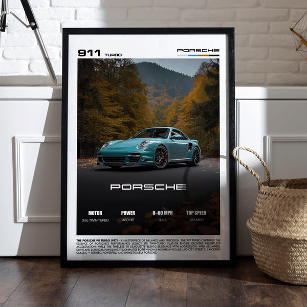 Porsche 911 Turbo 997 Poster – Modern Sports Car Art 4389096021