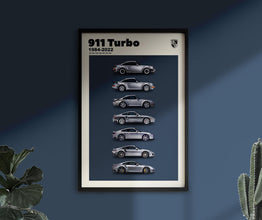 Porsche 911 Turbo Generations Poster  Minimalist Movie Poster Print  Car Enthusiast  Wall Decor 1179737194