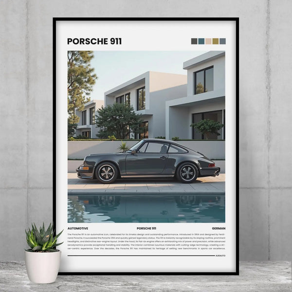 Porsche 911 (Grey) Poster