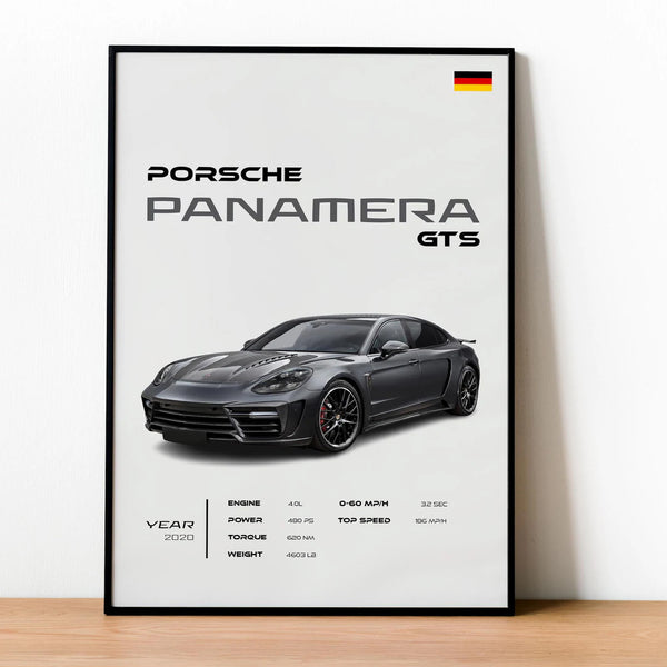 Porsche Panamera GTS Poster - Luxury Sedan Elegance Print - Motorsport Wall Art - Garage Wall Decor - Car Lovers Gift