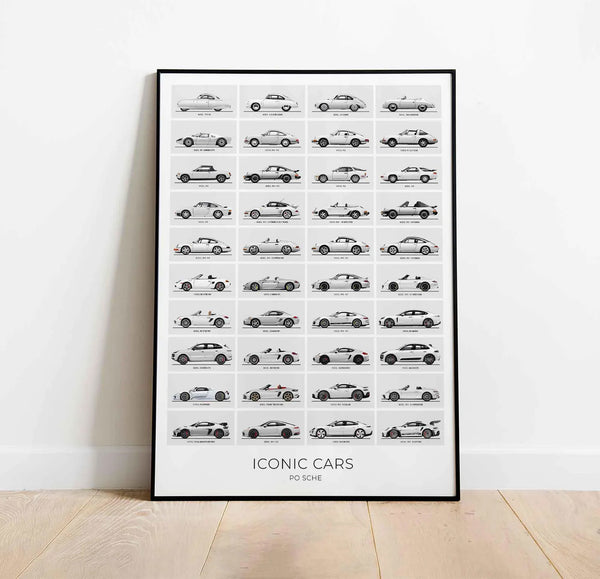 Porsche Poster, Porsche Evolution Print, The Excellent Home Decor, Gift For Kids Room, Birthday, Idea for Car Enthusiasts