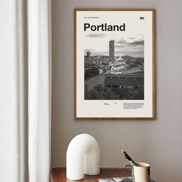 Portland Art Print  Portland Poster  Portland Wall Art  Mid Century Poster  Travel Print Art  Oregon 1576882150