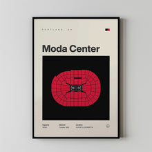 Portland Trail Blazers Poster, Moda Center Stadium Print, Mid Century Modern Basketball-D9CD0W